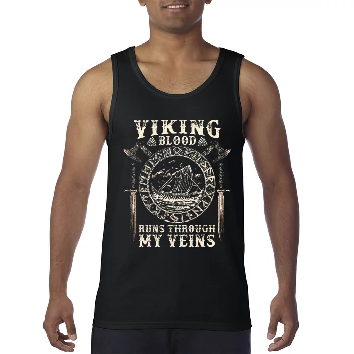 Viking Blood Runs Through My Veins Viking Ship Tank Top