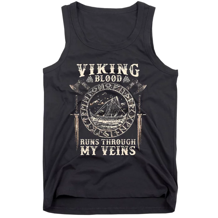 Viking Blood Runs Through My Veins Viking Ship Tank Top