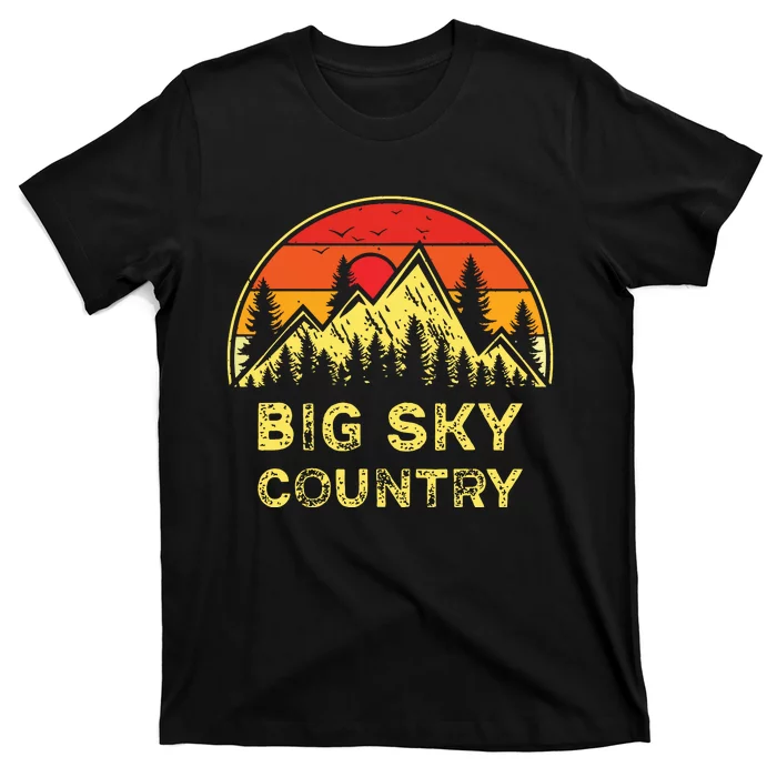 Vintage Big Sky Country Montana Mt Mountains Hiking Souvenir T-Shirt