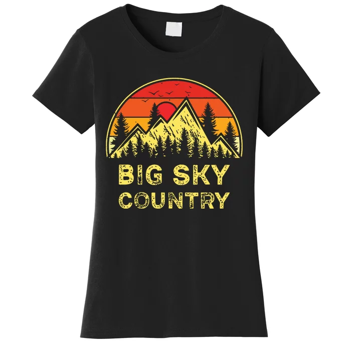 Vintage Big Sky Country Montana Mt Mountains Hiking Souvenir Women's T-Shirt