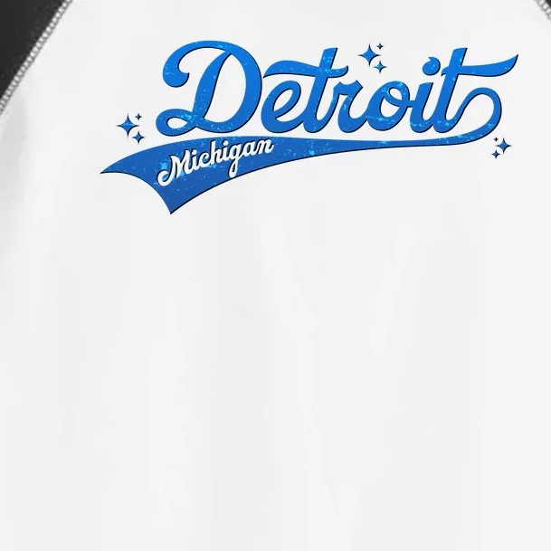 Vintage Blue Sporty Detroit Michigan Logo Toddler Fine Jersey T-Shirt