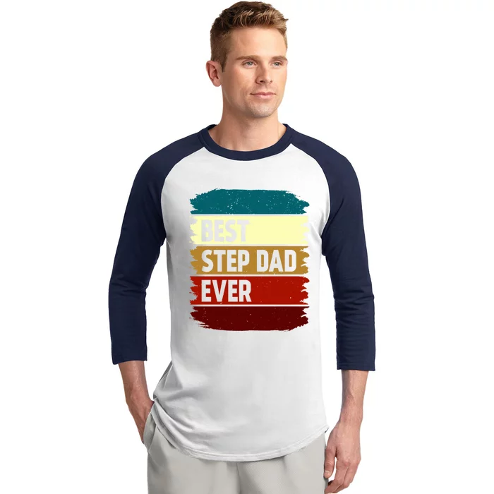 Vintage Best Step Dad Ever Gift Baseball Sleeve Shirt