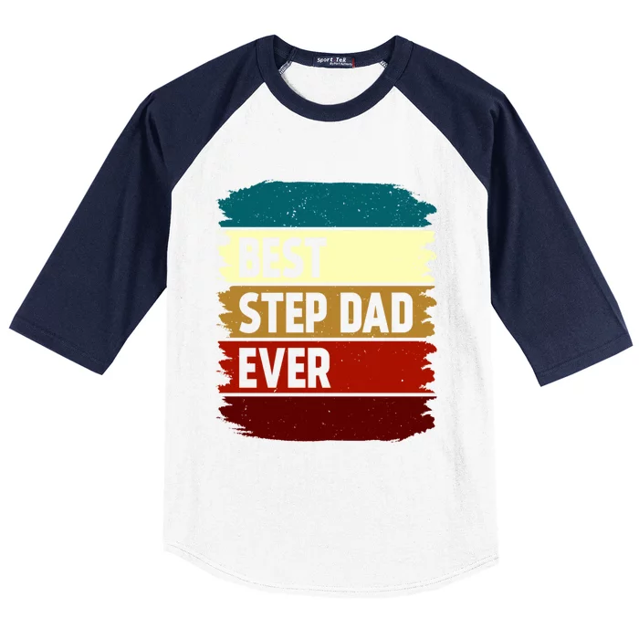 Vintage Best Step Dad Ever Gift Baseball Sleeve Shirt