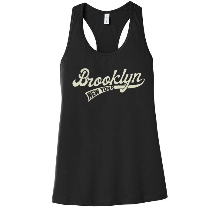 Vintage Baseball Style Brooklyn Women's Racerback Tank