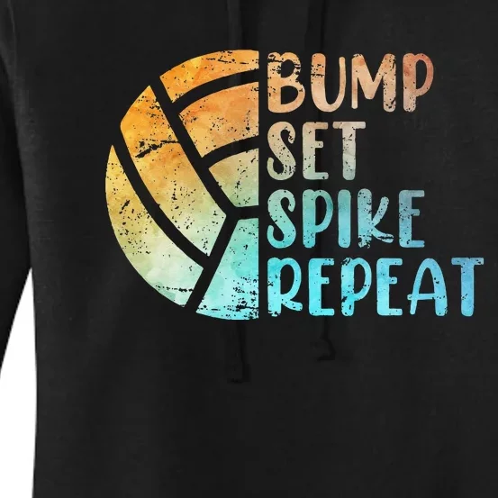 Volleyballer Bump Set Spike Repeat Volleyball Women's Pullover Hoodie