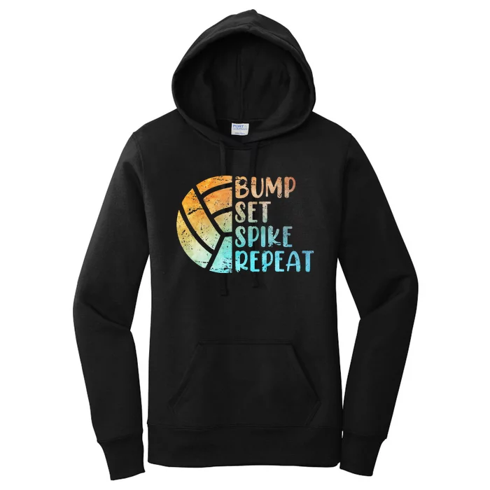 Volleyballer Bump Set Spike Repeat Volleyball Women's Pullover Hoodie