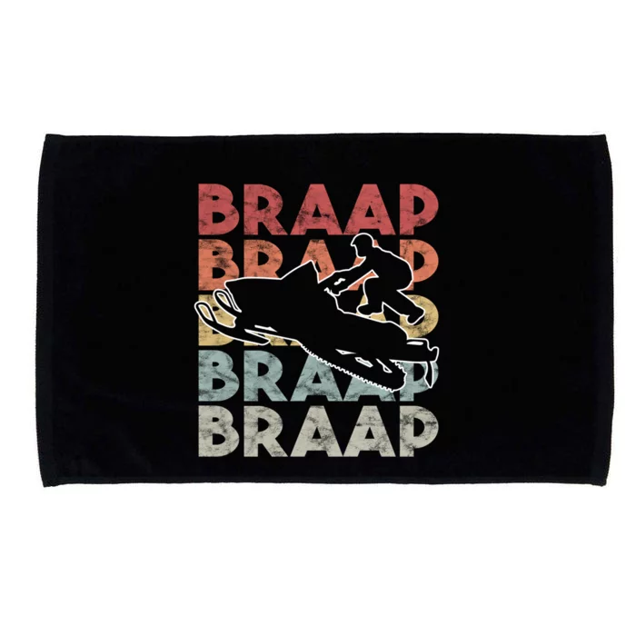 Vintage Braap Snowmobile Gift I Retro Snow Sled Gift Idea Cute Gift Microfiber Hand Towel