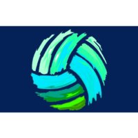 Volleyball Brush Stroke Blue Green Ball For Teens Bumper Sticker