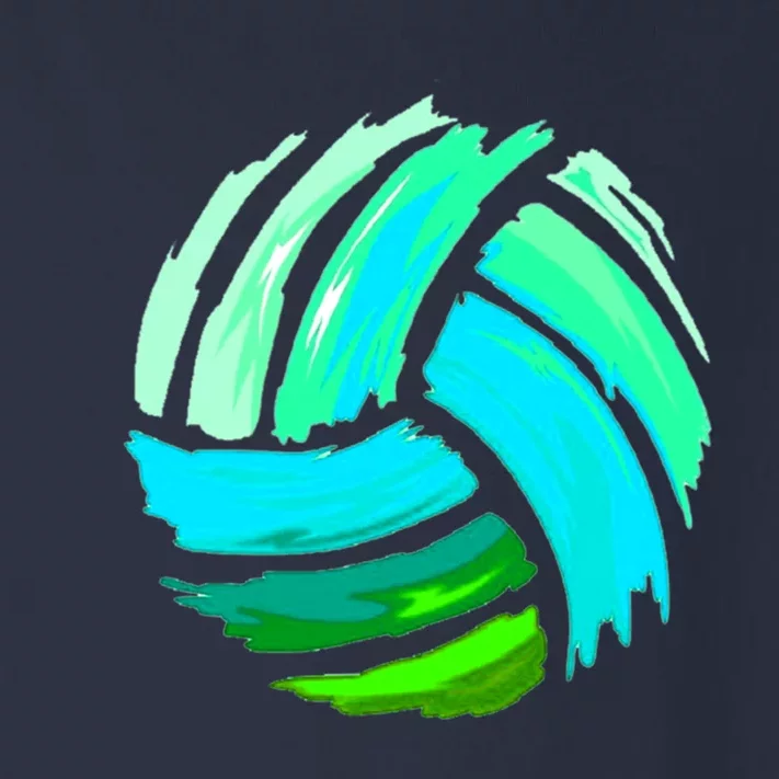 Volleyball Brush Stroke Blue Green Ball For Teens Toddler Long Sleeve Shirt