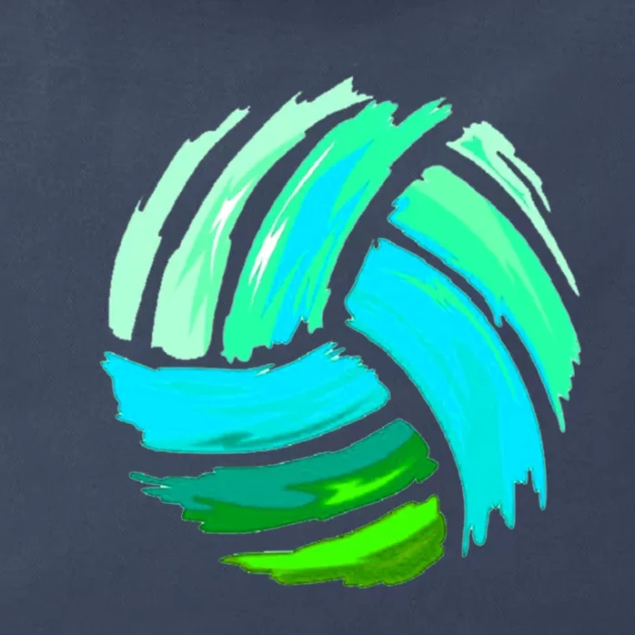 Volleyball Brush Stroke Blue Green Ball For Teens Zip Tote Bag