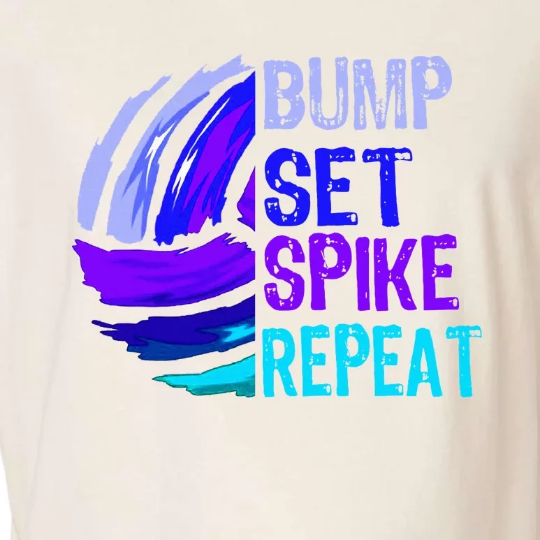 Volleyball Bump Set Spike Repeat Garment-Dyed Women's Muscle Tee