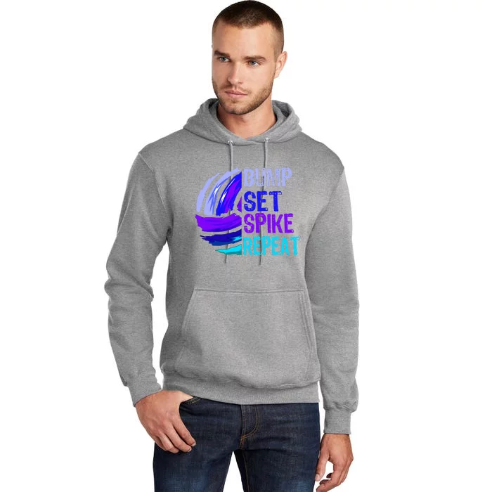 Volleyball Bump Set Spike Repeat Tall Hoodie