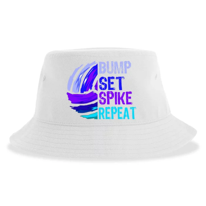 Volleyball Bump Set Spike Repeat Sustainable Bucket Hat