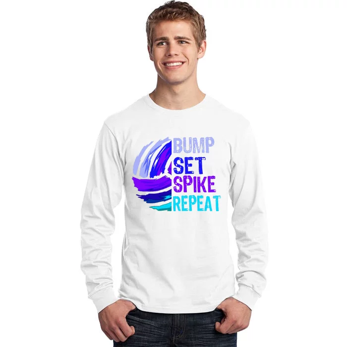 Volleyball Bump Set Spike Repeat Tall Long Sleeve T-Shirt