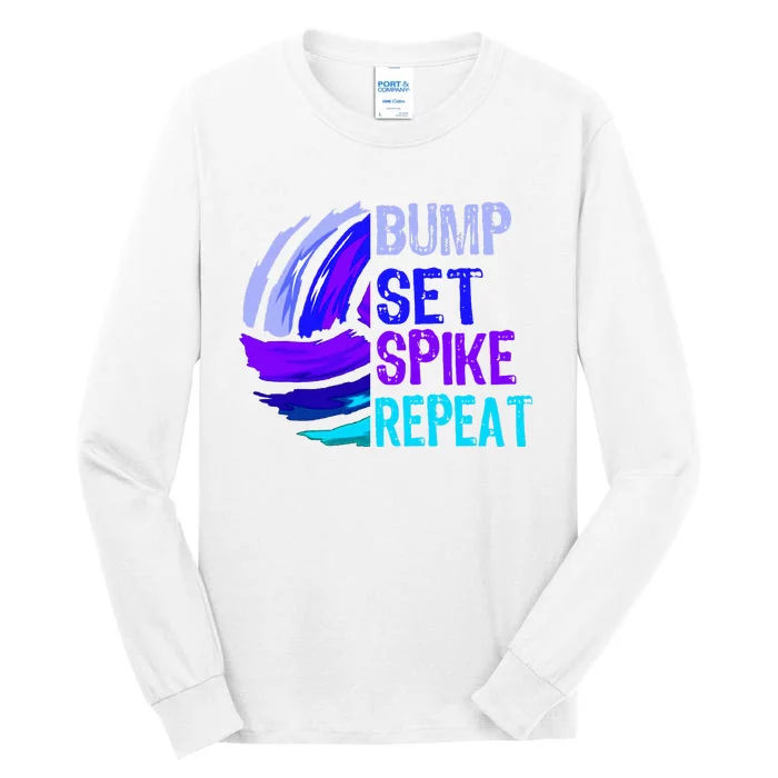 Volleyball Bump Set Spike Repeat Tall Long Sleeve T-Shirt