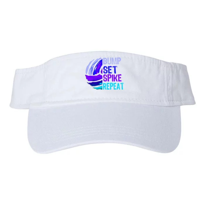 Volleyball Bump Set Spike Repeat Valucap Bio-Washed Visor