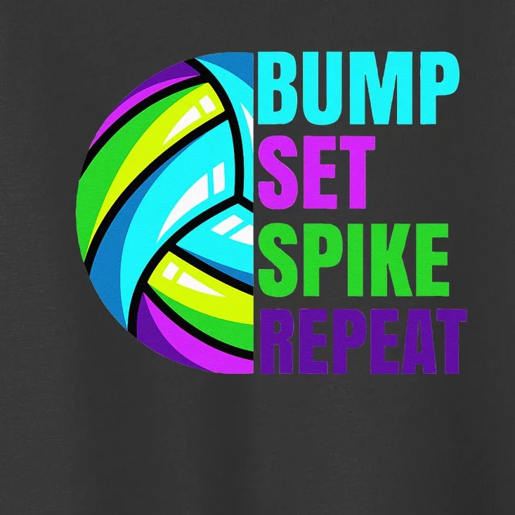 Volleyball Bump Set Spike Repeat Blue Purple Teen Toddler T-Shirt