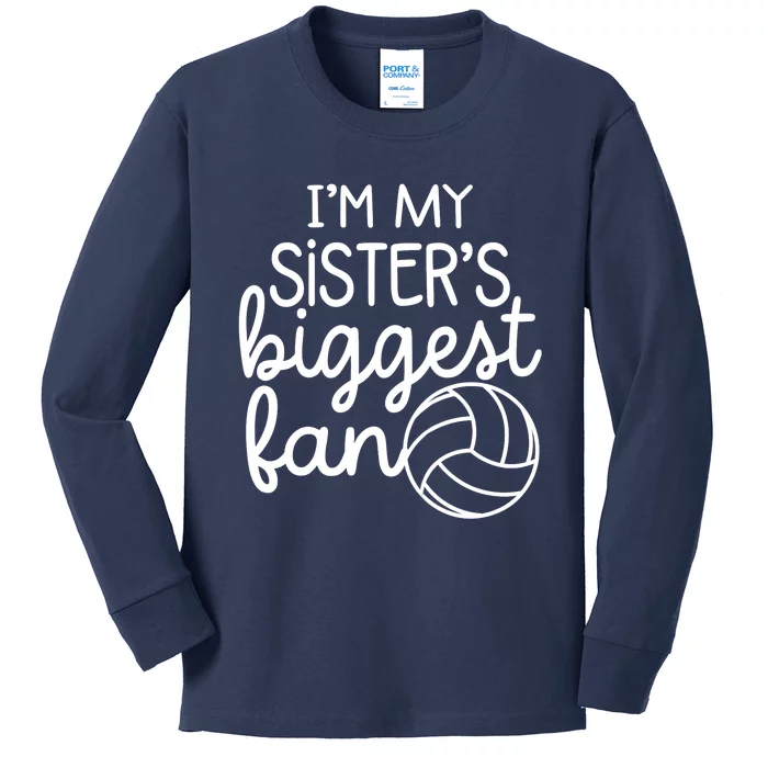 Volleyball Big Sisters Biggest Fan Kids Long Sleeve Shirt