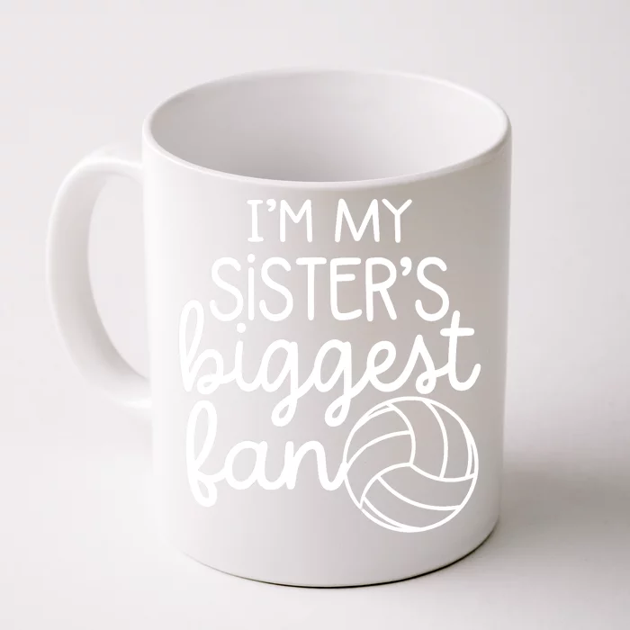 Volleyball Big Sisters Biggest Fan Front & Back Coffee Mug