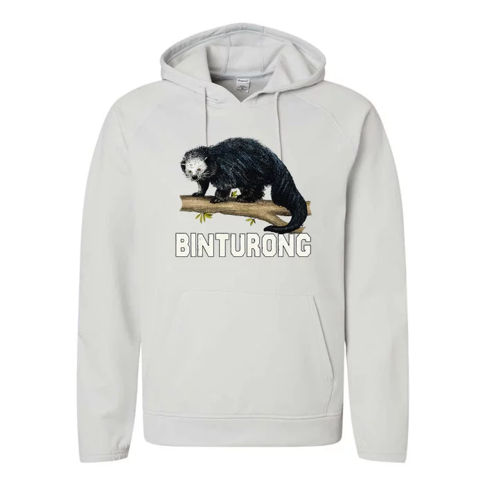 Vintage Binturong Sunset Performance Fleece Hoodie