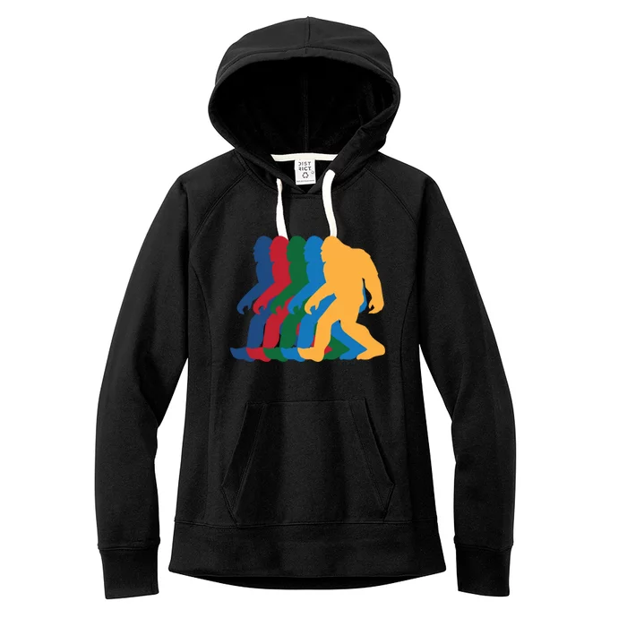 Vintage Bigfoot Silhouette Retro 70s Women's Fleece Hoodie