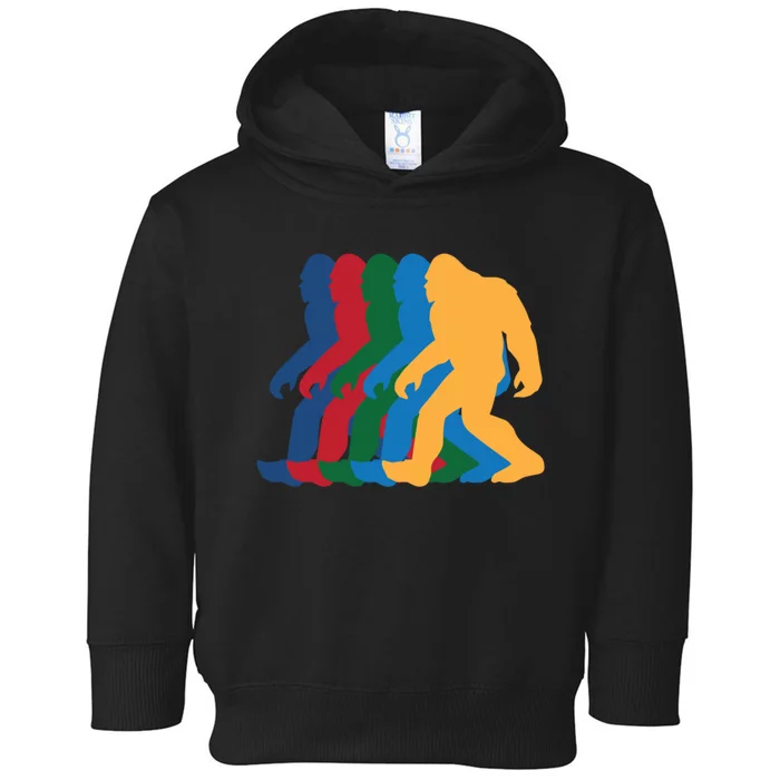 Vintage Bigfoot Silhouette Retro 70s Toddler Hoodie