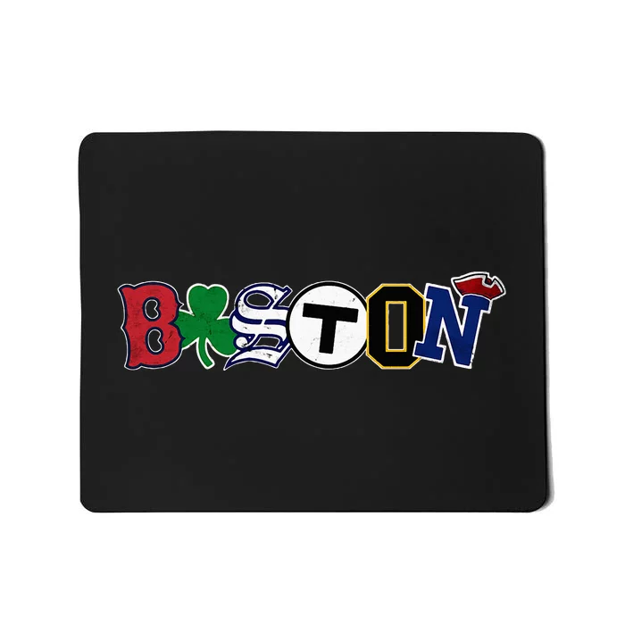 Vintage Boston Sports Fan City Pride Mousepad