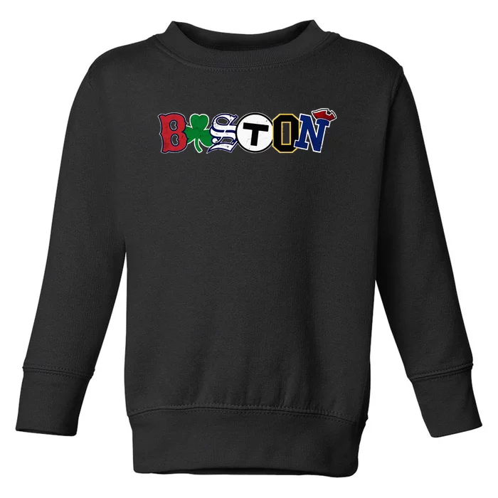 Vintage Boston Sports Fan City Pride Toddler Sweatshirt