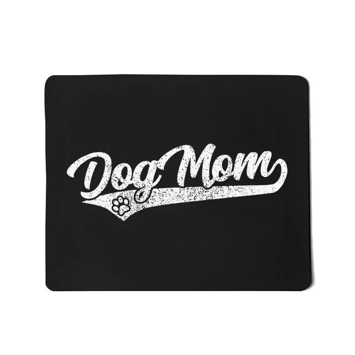 Vintage Baseball Style Retro Distressed Dog Mom Mousepad