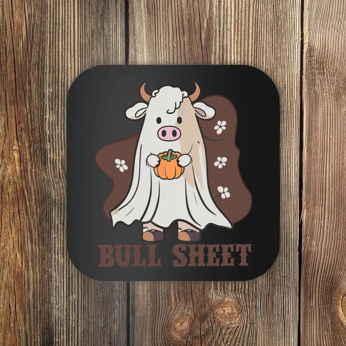 Vintage Bull Sheet Ghost Western Halloween Coaster