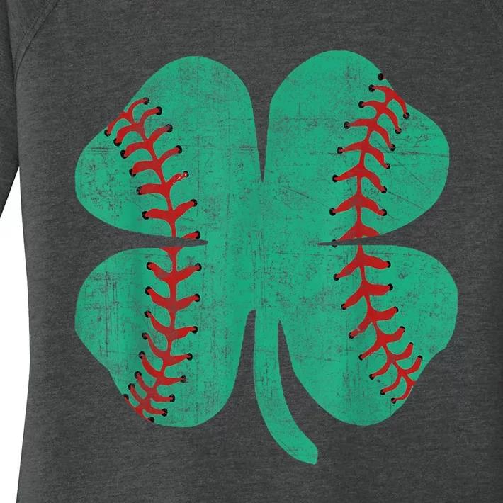 Vintage Baseball Shamrock St Patricks Day Shirt  b.o.y.s Women's Perfect Tri Tunic Long Sleeve Shirt