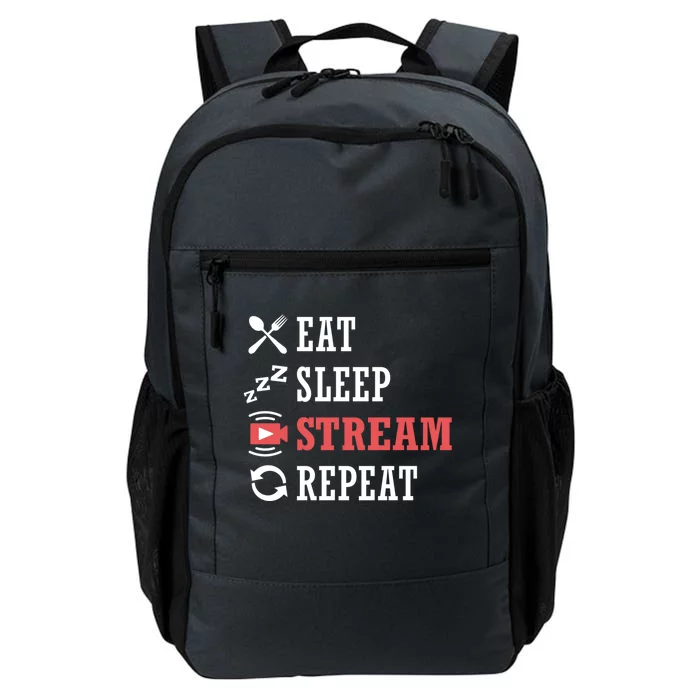 Vlogging Blog Streamer Blogger Eat Sleep Stream Repeat Cute Gift Daily Commute Backpack