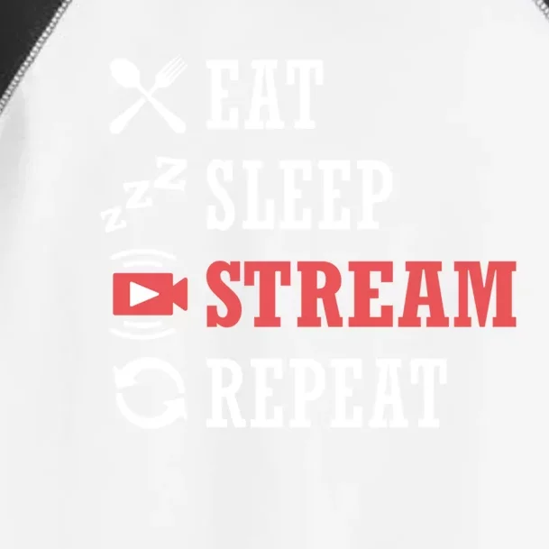 Vlogging Blog Streamer Blogger Eat Sleep Stream Repeat Cute Gift Toddler Fine Jersey T-Shirt