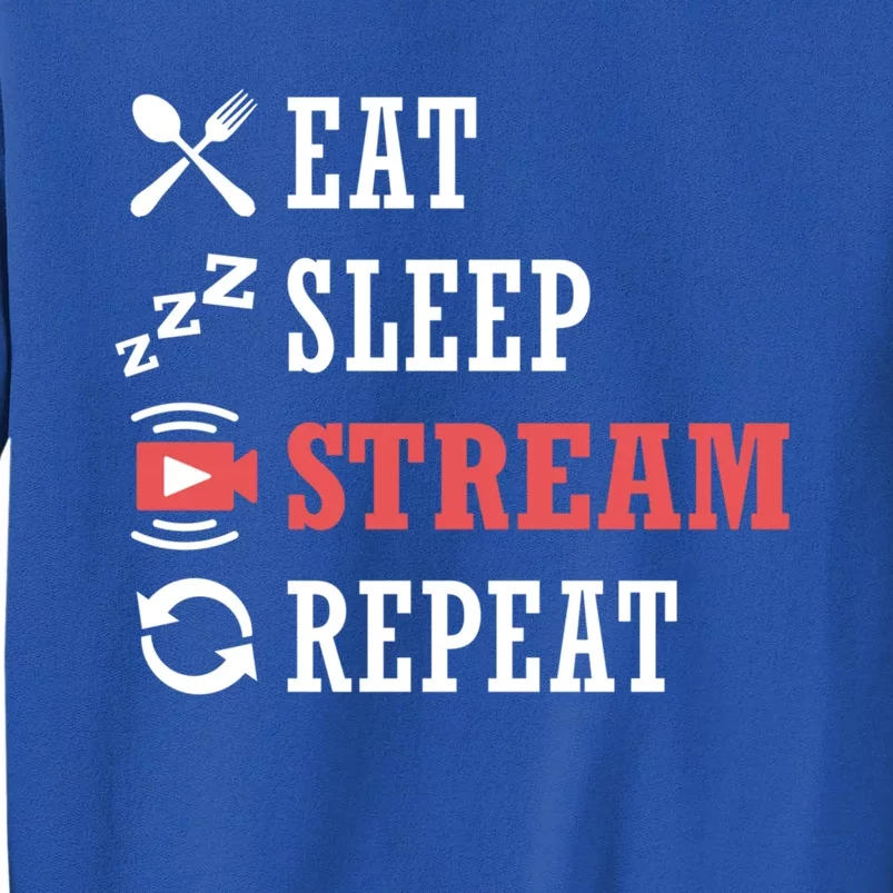 Vlogging Blog Streamer Blogger Eat Sleep Stream Repeat Cool Gift Sweatshirt