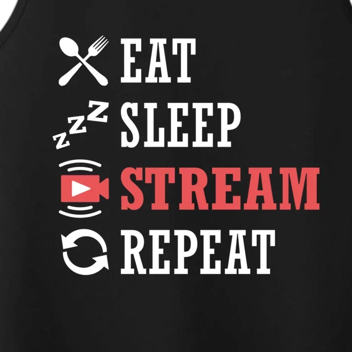 Vlogging Blog Streamer Blogger Eat Sleep Stream Repeat Gift Performance Tank