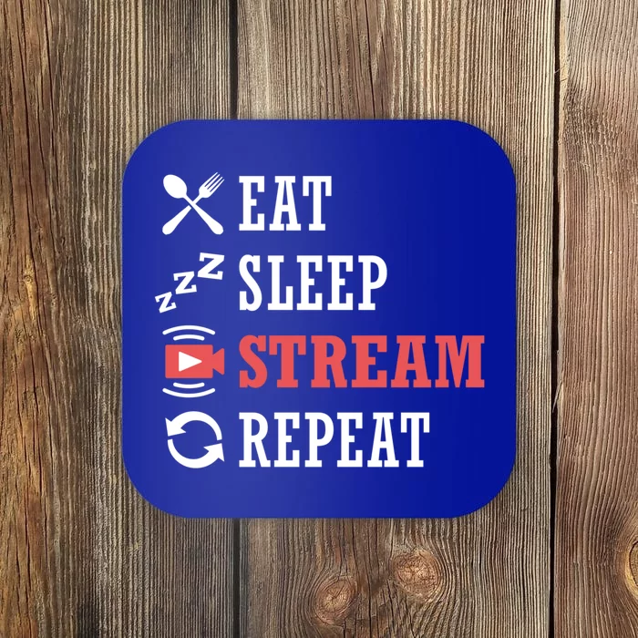 Vlogging Blog Streamer Blogger Eat Sleep Stream Repeat Gift Coaster