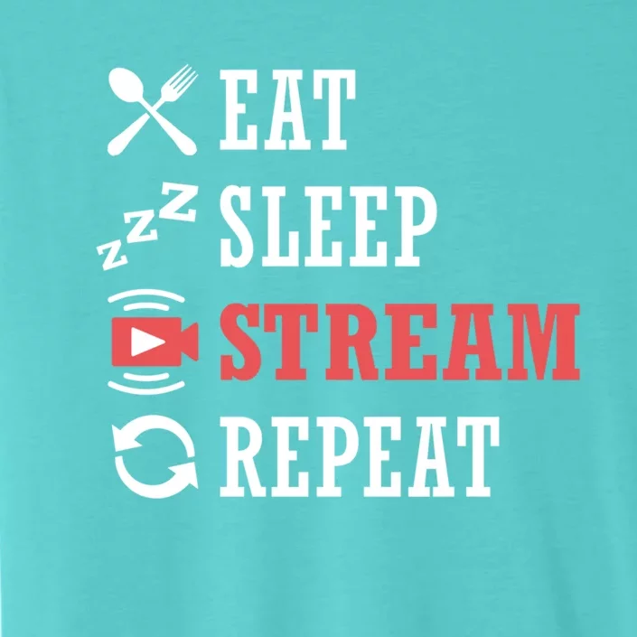 Vlogging Blog Streamer Blogger Eat Sleep Stream Repeat Gift ChromaSoft Performance T-Shirt