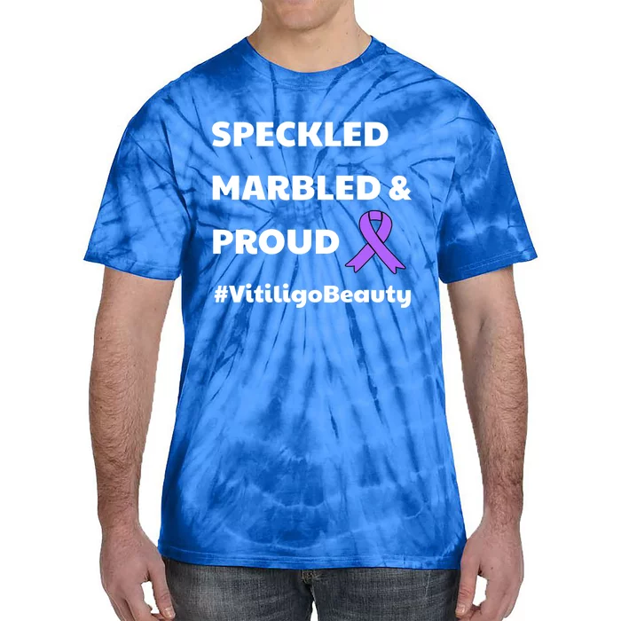 Vitiligo Beauty Speckled Marbled Proud Awareness Ribbon Cute Gift Tie-Dye T-Shirt