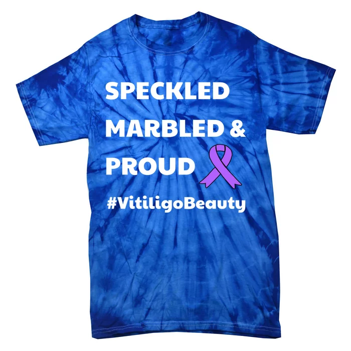 Vitiligo Beauty Speckled Marbled Proud Awareness Ribbon Cute Gift Tie-Dye T-Shirt