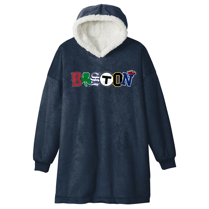 Vintage Boston Sports Fan City Pride T Hooded Wearable Blanket