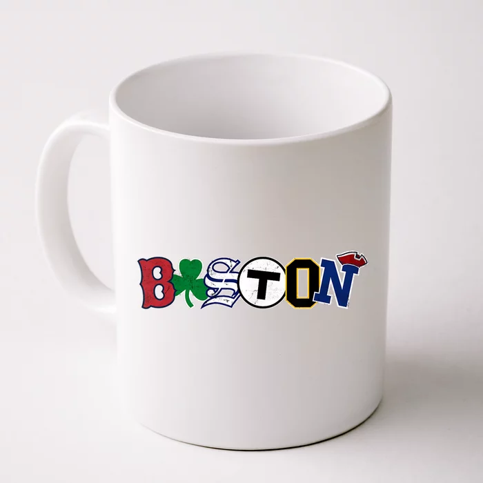 Vintage Boston Sports Fan City Pride T Front & Back Coffee Mug