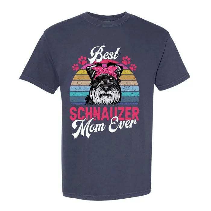 Vintage Best Schnauzer Mom Ever Gift Garment-Dyed Heavyweight T-Shirt