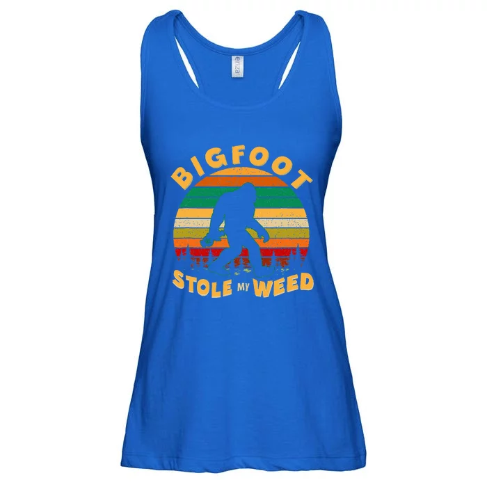 Vintage Bigfoot Stole My Weed 420 Marijuana Ladies Essential Flowy Tank