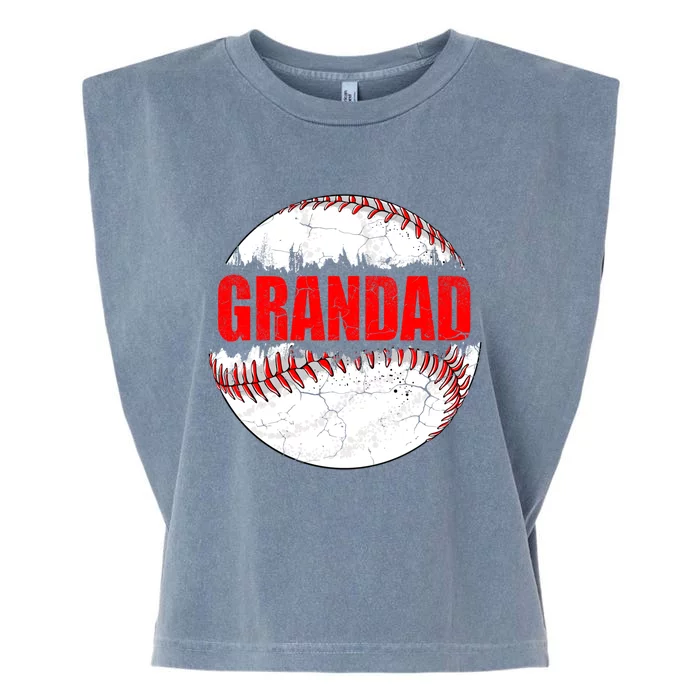 Vintage Baseball Softball Lover Grandad Fathers Day Gift Garment-Dyed Women's Muscle Tee