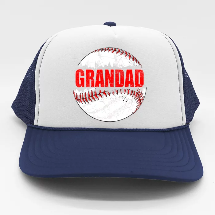 Vintage Baseball Softball Lover Grandad Fathers Day Gift Trucker Hat