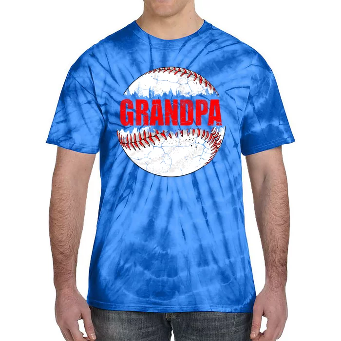 Vintage Baseball Softball Lover Grandpa Fathers Day Cute Gift Tie-Dye T-Shirt