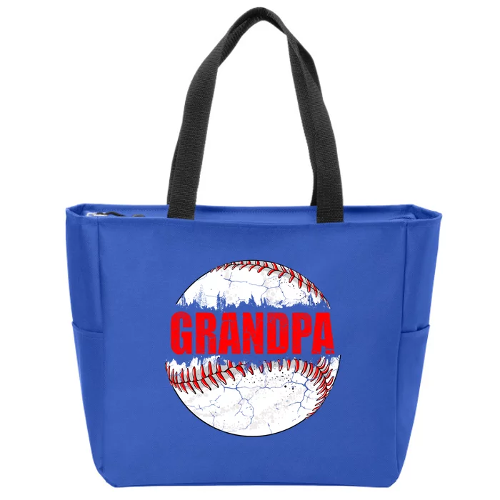 Vintage Baseball Softball Lover Grandpa Fathers Day Cute Gift Zip Tote Bag