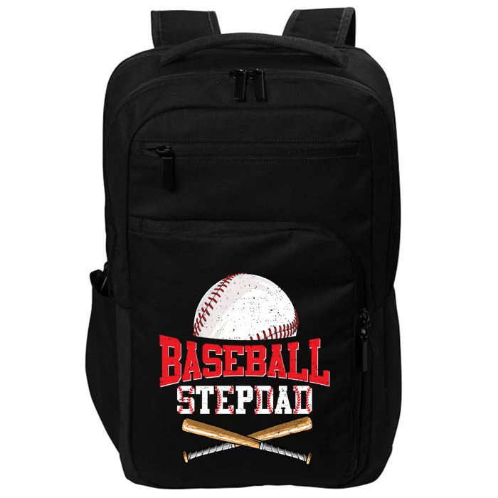 Vintage Baseball Stepdad Funny Fathers Day Game Day Gift Impact Tech Backpack