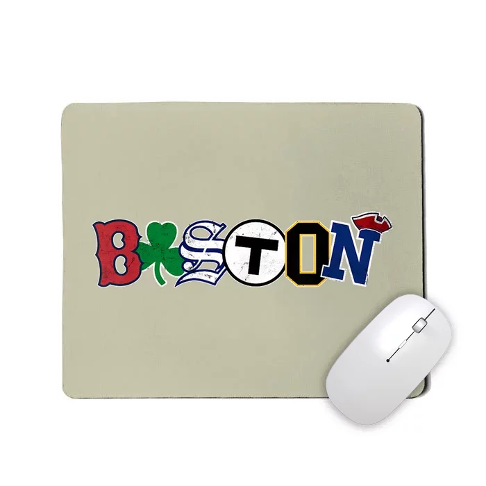 Vintage Boston Sports Fan City Pride T Mousepad