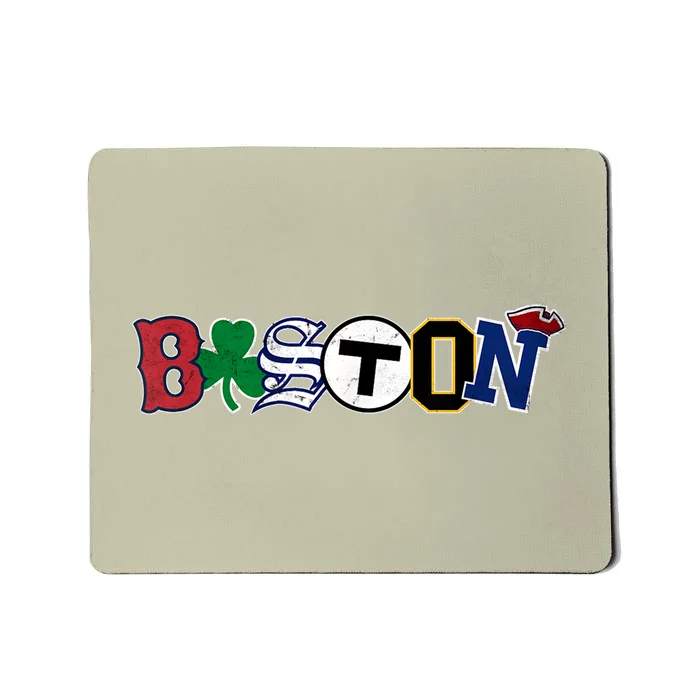 Vintage Boston Sports Fan City Pride T Mousepad